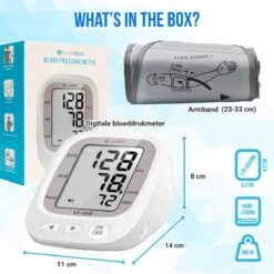 Silvergear® Digitale Bloeddrukmeter Met Spraak – Geschikt Voor Bovenarm – Blood Pressure Monitor - Inclusief Hartslagmeter -Winkel Voor Thuisgezondheidsmeetapparatuur 1200x1198 41