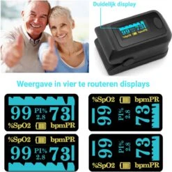 Ecomtrends® Bloeddrukmeter - Saturatiemeter - Zuurstofmeter Met Draagkoort - Zwart -Winkel Voor Thuisgezondheidsmeetapparatuur 1200x1198 46