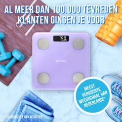 Silvergear® Bluetooth Personenweegschaal - Met Zeer Volledige Lichaamsanalyse Met Vetpercentage – Inclusief Analyse App – Lavendel Paars 19 Silvergear® Bluetooth Personenweegschaal - Met Zeer Volledige Lichaamsanalyse Met Vetpercentage – Inclusief Analyse App – Lavendel Paars -Winkel Voor Thuisgezondheidsmeetapparatuur 1200x1198 6