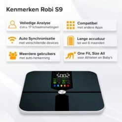 Robi S9 Personenweegschaal Met Lichaamsanalyse - Zwart -Winkel Voor Thuisgezondheidsmeetapparatuur 1200x1200 14