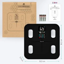 LifeGoods Personenweegschaal - Lichaamsanalyse & Vetpercentage - Digitaal - 15 Metingen - Zwart -Winkel Voor Thuisgezondheidsmeetapparatuur 1200x1200 150