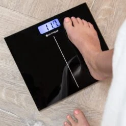 Silvergear® Personenweegschaal Digitaal - Weegschaal - Makkelijk Op Te Bergen - Verlicht LCD Scherm - Zwart -Winkel Voor Thuisgezondheidsmeetapparatuur 1200x1200 157