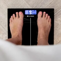 Silvergear® Personenweegschaal Digitaal - Weegschaal - Makkelijk Op Te Bergen - Verlicht LCD Scherm - Zwart -Winkel Voor Thuisgezondheidsmeetapparatuur 1200x1200 158