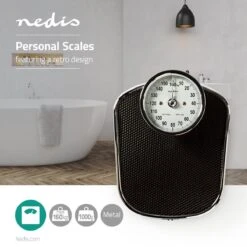 Nedis Personenweegschaal | Analoog | Zwart | Rubber | Antislip Weegplateau | Maximaal Weegvermogen: 160 Kg -Winkel Voor Thuisgezondheidsmeetapparatuur 1200x1200 177