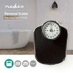 Nedis Personenweegschaal | Analoog | Zwart | Rubber | Antislip Weegplateau | Maximaal Weegvermogen: 160 Kg -Winkel Voor Thuisgezondheidsmeetapparatuur 1200x1200 178
