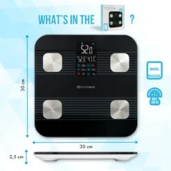 Silvergear® Premium Weegschaal - Weegschaal Personenweegschaal - Weegschaal Met Lichaamsanalyse - 18 Metingen – Slimme Weegschaal - Zwart -Winkel Voor Thuisgezondheidsmeetapparatuur 1200x1200 194