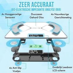 Silvergear Bluetooth Personenweegschaal - Met Zeer Volledige Lichaamsanalyse Met Vetpercentage – Inclusief Analyse App – Wit 19 Silvergear Bluetooth Personenweegschaal - Met Zeer Volledige Lichaamsanalyse Met Vetpercentage – Inclusief Analyse App – Wit -Winkel Voor Thuisgezondheidsmeetapparatuur 1200x1200 265