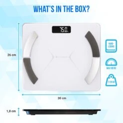 Silvergear Bluetooth Personenweegschaal - Met Zeer Volledige Lichaamsanalyse Met Vetpercentage – Inclusief Analyse App – Wit 23 Silvergear Bluetooth Personenweegschaal - Met Zeer Volledige Lichaamsanalyse Met Vetpercentage – Inclusief Analyse App – Wit -Winkel Voor Thuisgezondheidsmeetapparatuur 1200x1200 267