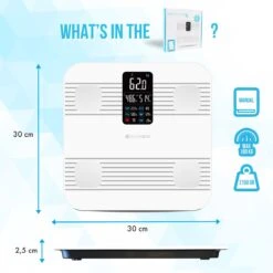 Silvergear® Premium Weegschaal - Weegschaal Personenweegschaal - Weegschaal Met Lichaamsanalyse - 18 Metingen – Slimme Weegschaal – Wit -Winkel Voor Thuisgezondheidsmeetapparatuur 1200x1200 283