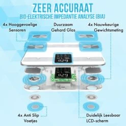 Silvergear® Premium Weegschaal - Weegschaal Personenweegschaal - Weegschaal Met Lichaamsanalyse - 18 Metingen – Slimme Weegschaal – Wit -Winkel Voor Thuisgezondheidsmeetapparatuur 1200x1200 286
