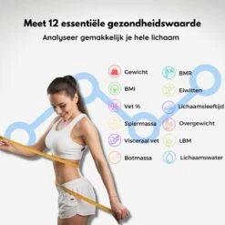 JPS Care® Personenweegschaal - Smart Weegschaal - Met 12 Lichaamsanalyse & Vetpercentage Metingen - Digitaal - Bluetooth Met App - Oplaadbaar Met 6 Maanden Batterij - Zwart -Winkel Voor Thuisgezondheidsmeetapparatuur 1200x1200 288