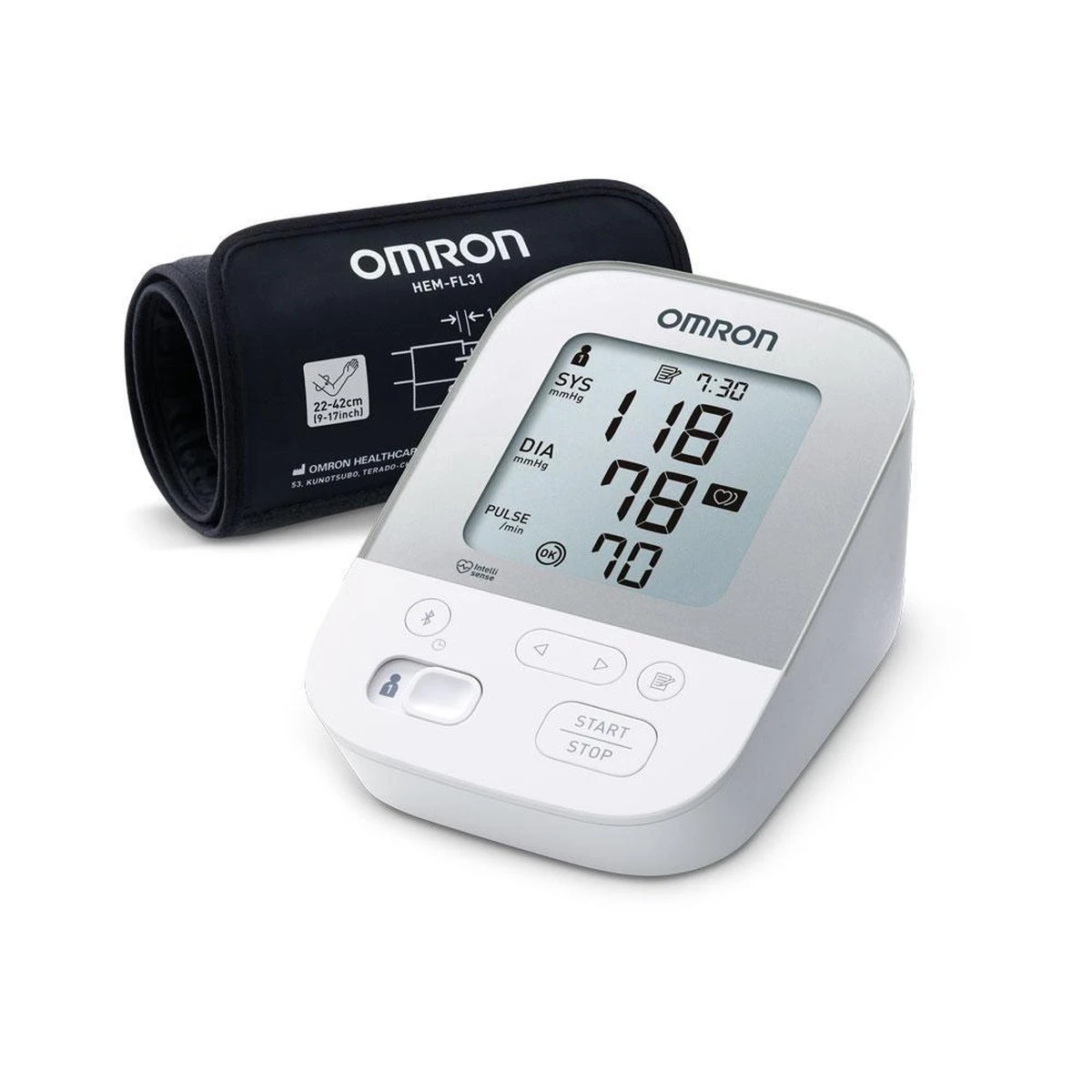OMRON X4 Smart Bloeddrukmeter Bovenarm - Aanbevolen Door Hartstichting - Blood Pressure Monitor Met Hartslagmeter – Onregelmatige Hartslag - Klinisch Gevalideerd - Met Mobiele App - 22 Tot 42 Cm Manchet – 3 Jaar Garantie 4 OMRON X4 Smart Bloeddrukmeter Bovenarm - Aanbevolen Door Hartstichting - Blood Pressure Monitor Met Hartslagmeter – Onregelmatige Hartslag - Klinisch Gevalideerd - Met Mobiele App - 22 Tot 42 Cm Manchet – 3 Jaar Garantie - Afbeelding 2