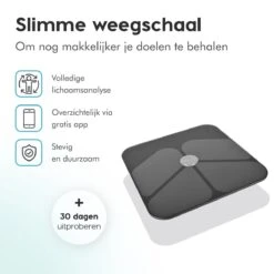 Qumax Slimme Weegschaal Met Lichaamsanalyse - Personenweegschaal Nederlandse App – Digitale Weegschaal Met 11 Meetfuncties – Anti-slip - Zwart -Winkel Voor Thuisgezondheidsmeetapparatuur 1200x1200 43