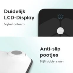 Qumax Slimme Weegschaal Met Lichaamsanalyse - Personenweegschaal Nederlandse App – Digitale Weegschaal Met 11 Meetfuncties – Anti-slip - Zwart -Winkel Voor Thuisgezondheidsmeetapparatuur 1200x1200 44