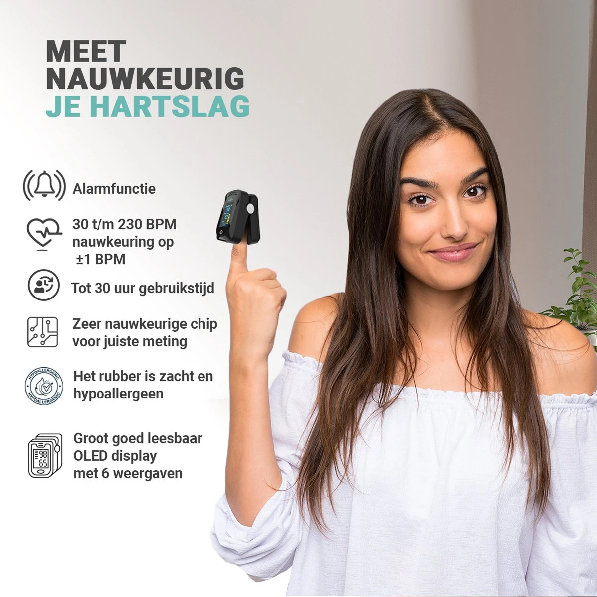 BURCH Med ® Saturatiemeter Zuurstofmeter Vinger - Oximeter - CE + FAGG Medische Kwalificatie En Inspectie - NL Handleiding - Koord + Batt. 5 BURCH Med ® Saturatiemeter Zuurstofmeter Vinger - Oximeter - CE + FAGG Medische Kwalificatie En Inspectie - NL Handleiding - Koord + Batt. - Afbeelding 3