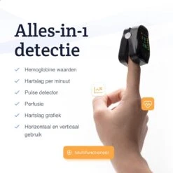 Lifell Medische Saturatiemeter - Hartslag Meter & Zuurstofmeter - Oximeter - NL Handleiding - Zwart -Winkel Voor Thuisgezondheidsmeetapparatuur 1200x1200 465