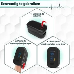 Curify® Medische Saturatiemeter - Zuurstofmeter Vinger Inclusief Hartslagmeter - Pulse Oximeter Met PI Functie -Winkel Voor Thuisgezondheidsmeetapparatuur 1200x1200 485