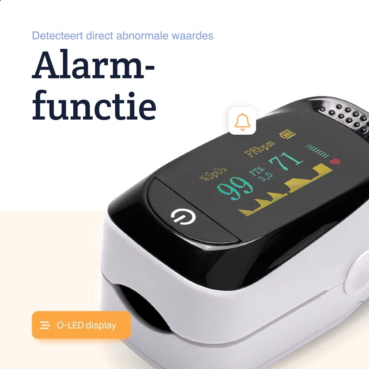 Saturatie En Hartslagmeter - Oximeter - (Bloed) Zuurstofmeter - Vingertop Pulse - Wit 7 Saturatie En Hartslagmeter - Oximeter - (Bloed) Zuurstofmeter - Vingertop Pulse - Wit - Afbeelding 5