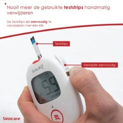 Sinocare Safe AQ Smart - Professionele Glucosemeter - Mmol/L - Inclusief 50 Teststrips & 50 Naalden -Winkel Voor Thuisgezondheidsmeetapparatuur 1200x1200 586