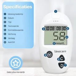 Merkloos Glucosemeter - Bloedsuikermeter - Glucose Meter - Bloedsuikerspiegelmeter - Diabetes Meter - Glucose Monitor - Teststrips - Startpakket -Winkel Voor Thuisgezondheidsmeetapparatuur 1200x1200 602