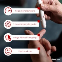 Sinocare Safe AQ Smart - Professionele Glucosemeter - Mmol/L - Inclusief 100 Teststrips & 100 Naalden - Diabetes Meter -Winkel Voor Thuisgezondheidsmeetapparatuur 1200x1200 615