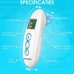 EASY LIFE Easylife® Digitale Infrarood Thermometer Incl. Batterijen En Opbergzakje - Oor & Voorhoofd -Winkel Voor Thuisgezondheidsmeetapparatuur 1200x1200 658