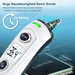 Librie Oorthermometer Voorhoofdthermometer Medische Thermometer Infrarood Thermometer Koortsthermometer Digitale Thermometer Babythermometer Koorts Meten Slimme Thermometer Temperatuurmeter-Incl Batterijen En NL/FR/EN Handleiding -Winkel Voor Thuisgezondheidsmeetapparatuur 1200x1200 665