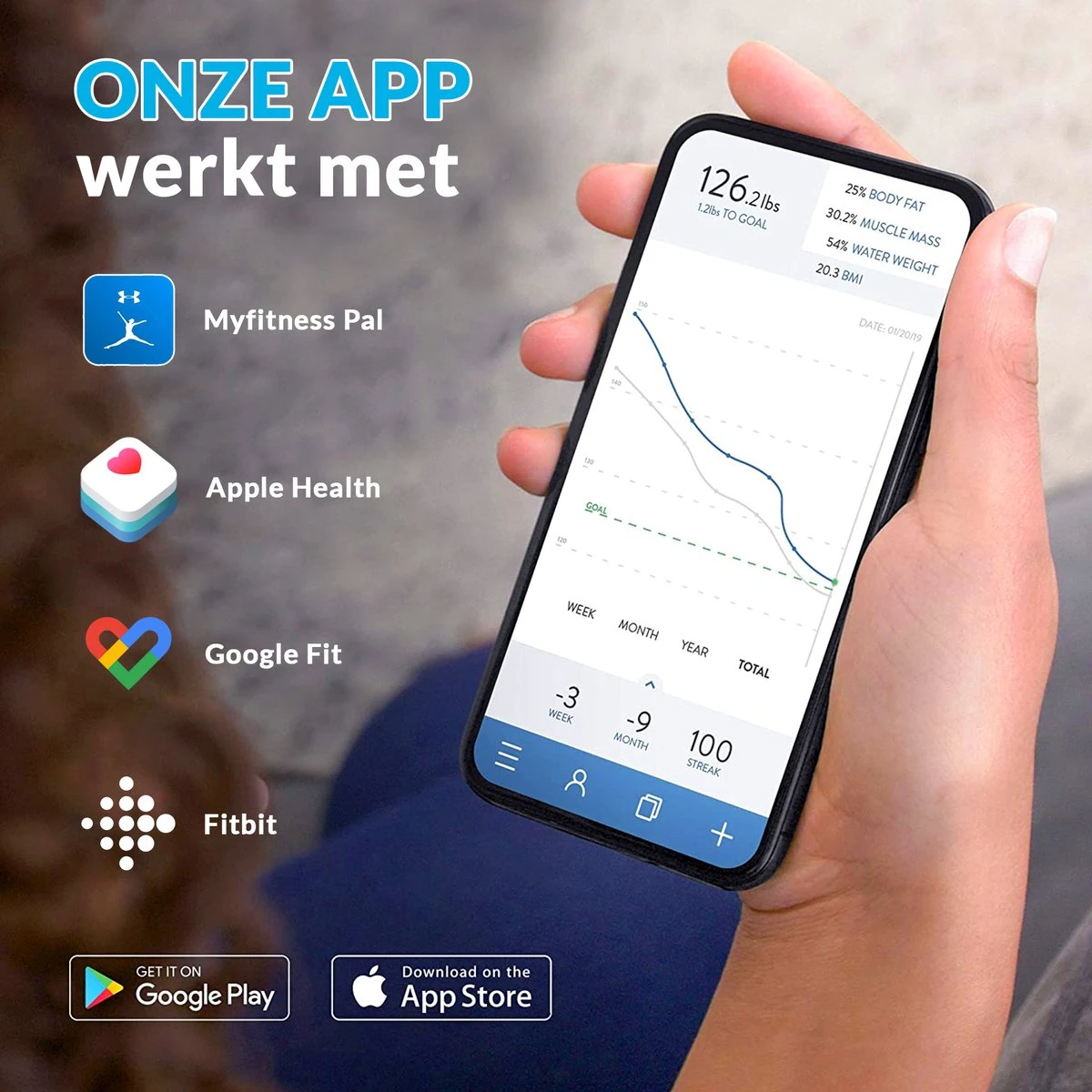 MM Brands Personen Weegschaal - Digitale Slimme Weegschaal Met Lichaamsanalyse - Inclusief App 10 MM Brands Personen Weegschaal - Digitale Slimme Weegschaal Met Lichaamsanalyse - Inclusief App - Afbeelding 8