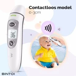 Bintoi® Thermometer Voorhoofd - Temperatuurmeter - Koortsthermometer Voor Volwassenen En Baby's - Infrarood Thermometer Lichaam - Digitale Voorhoofd Thermometer -Winkel Voor Thuisgezondheidsmeetapparatuur 1200x1200 721