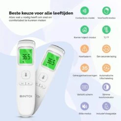 Bintoi® XE200 - Thermometer - Temperatuurmeter - Koortsthermometer -Winkel Voor Thuisgezondheidsmeetapparatuur 1200x1200 749