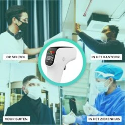 Curify® Infrarood Thermometer - Lichaam En Voorhoofd Contactloos Meten In 1 Seconde - Medische Koortsthermometer Voor Volwassenen, Kinderen En Baby - Temperatuurmeter Voorhoofd En Lichaam -Winkel Voor Thuisgezondheidsmeetapparatuur 1200x1200 753