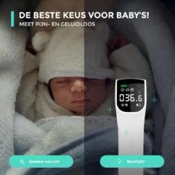 Curify® Infrarood Thermometer - Lichaam En Voorhoofd Contactloos Meten In 1 Seconde - Medische Koortsthermometer Voor Volwassenen, Kinderen En Baby - Temperatuurmeter Voorhoofd En Lichaam -Winkel Voor Thuisgezondheidsmeetapparatuur 1200x1200 754