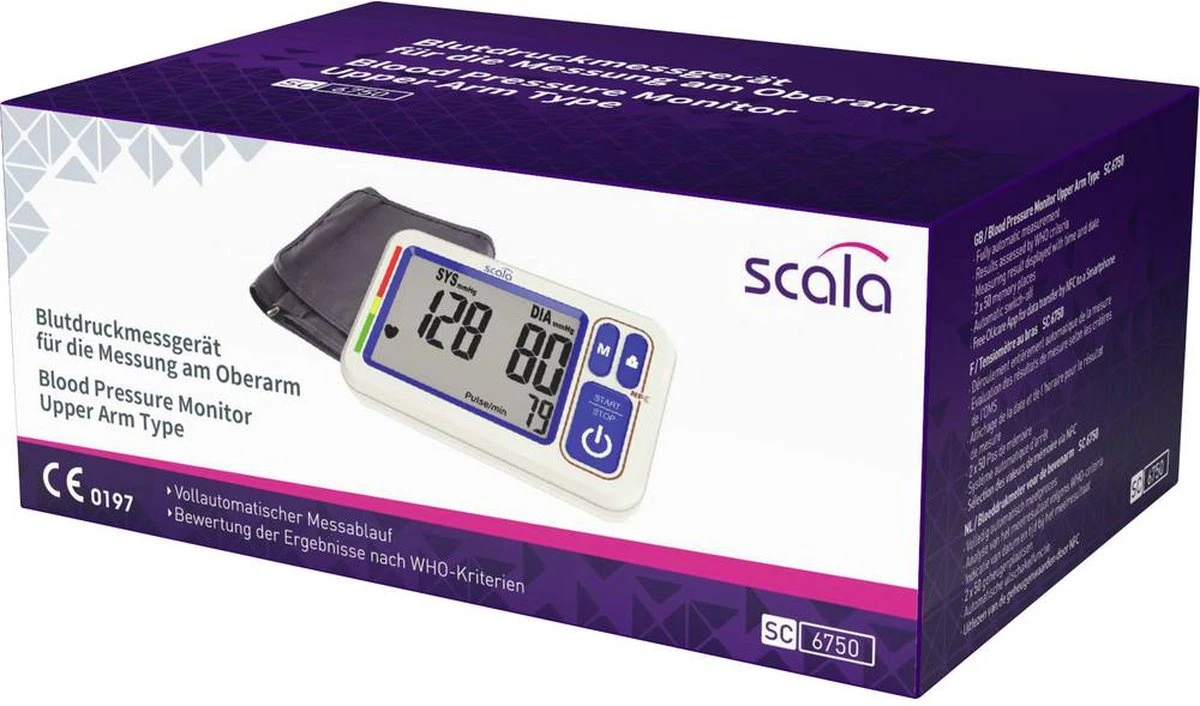 Scala SC 6750 NFC 06750 Bloeddrukmeter Bovenarm 4 Scala SC 6750 NFC 06750 Bloeddrukmeter Bovenarm - Afbeelding 2