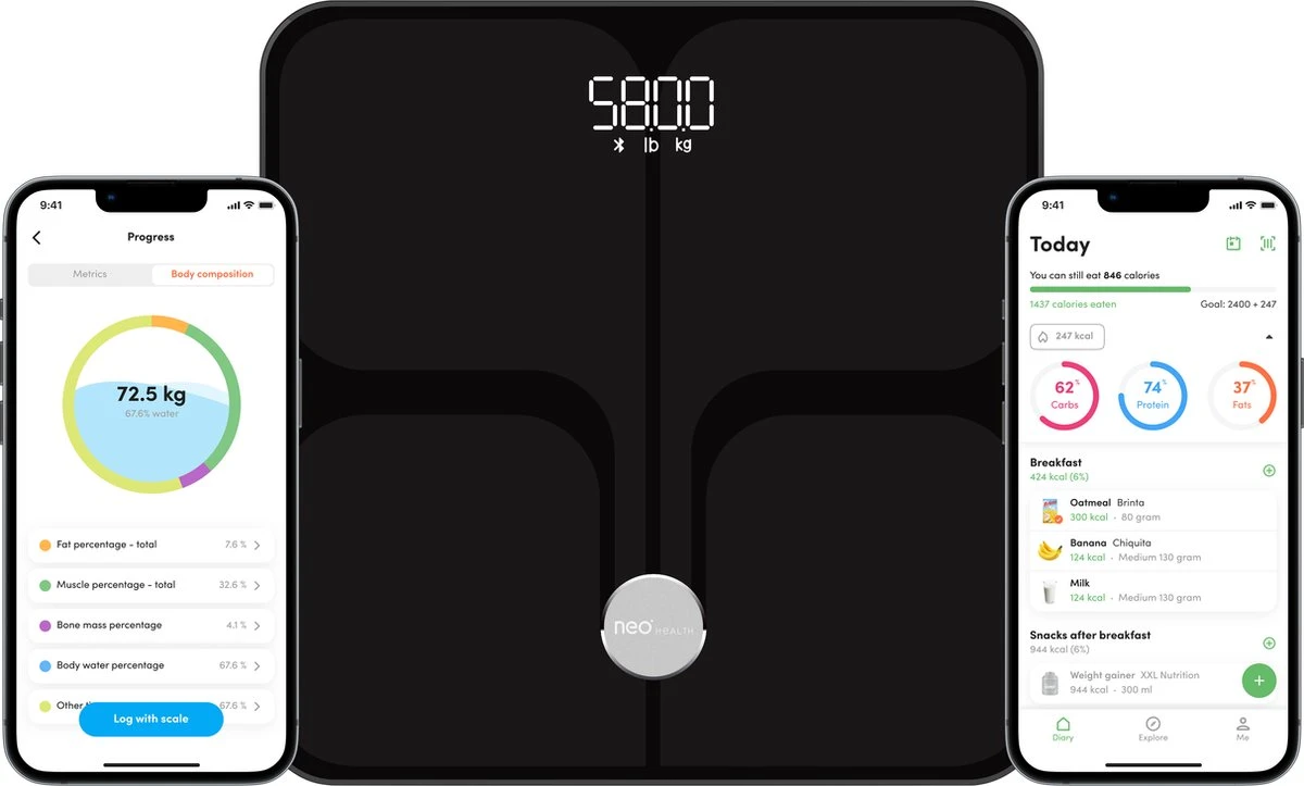 NEO Health Onyx SE - Weegschaal - Zwart 3 NEO Health Onyx SE - Weegschaal - Zwart