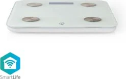 Nedis SmartLife Personenweegschaal | Wi-Fi | BMR / Botten / Gewicht / Spieren / Vet / Water | 8 Geheugenplaatsen | Piekbelasting: 180 Kg | Android™ / IOS | Glas | Wit -Winkel Voor Thuisgezondheidsmeetapparatuur 1200x753 2