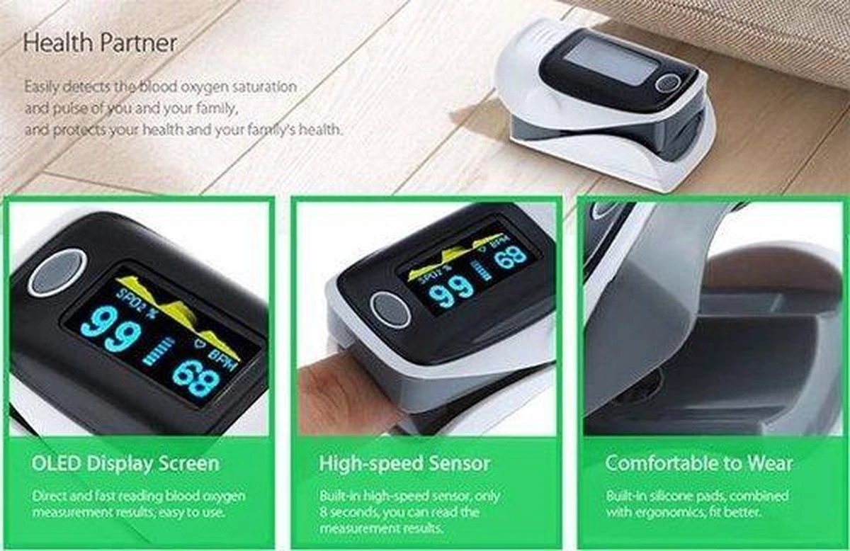 Saturatiemeter - Zuurstofmeter - Zuurstofmeter Vinger - Hartslagmeter - Oximeter - Inclusief Batterij 11 Saturatiemeter - Zuurstofmeter - Zuurstofmeter Vinger - Hartslagmeter - Oximeter - Inclusief Batterij - Afbeelding 9