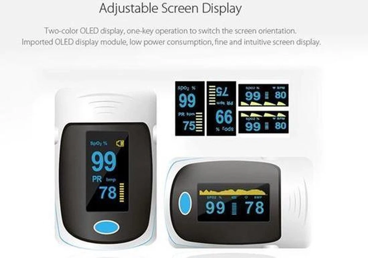 Saturatiemeter - Zuurstofmeter - Zuurstofmeter Vinger - Hartslagmeter - Oximeter - Inclusief Batterij 3 Saturatiemeter - Zuurstofmeter - Zuurstofmeter Vinger - Hartslagmeter - Oximeter - Inclusief Batterij