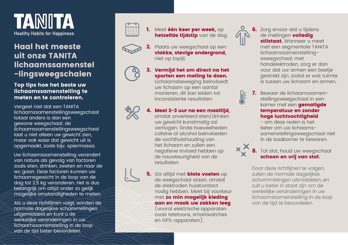 TANITA BC-401 Personenweegschaal Met Lichaamsanalyse - Wit 9 TANITA BC-401 Personenweegschaal Met Lichaamsanalyse - Wit - Afbeelding 7