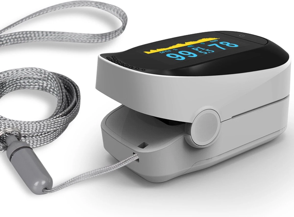 Saturatie En Hartslagmeter - Oximeter - (Bloed) Zuurstofmeter - Vingertop Pulse - Wit 6 Saturatie En Hartslagmeter - Oximeter - (Bloed) Zuurstofmeter - Vingertop Pulse - Wit - Afbeelding 4