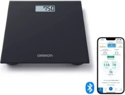 OMRON HN300T2 Intelli IT Personenweegschaal - Slimme Weegschaal Met BMI Meeting - Smart Scale - Met Mobiele App – Zwart
