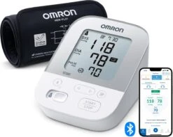 OMRON X4 Smart Bloeddrukmeter Bovenarm - Aanbevolen Door Hartstichting - Blood Pressure Monitor Met Hartslagmeter – Onregelmatige Hartslag - Klinisch Gevalideerd - Met Mobiele App - 22 Tot 42 Cm Manchet – 3 Jaar Garantie