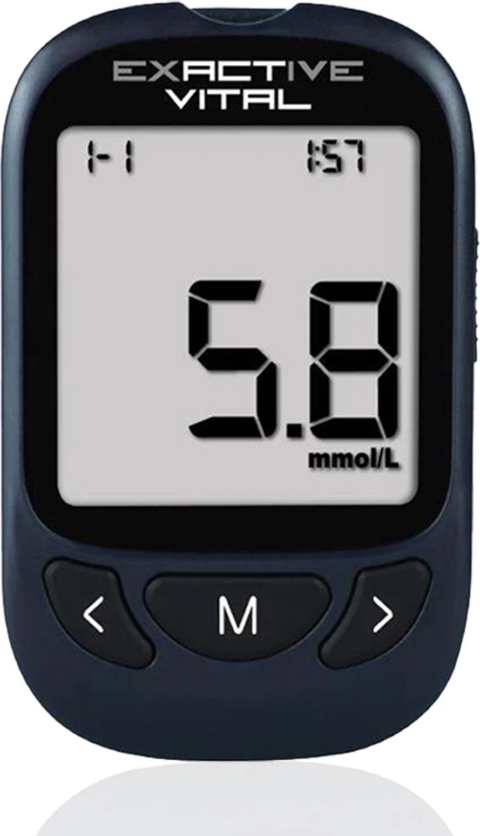 Exactive Vital Glucosemeter Startpakket XL – Bloedsuikermeter – Diabetes Meter – Glucose Monitor – Glucosemeter - Donkerblauw - 60 Teststrips - 60 Lancetten 8 Exactive Vital Glucosemeter Startpakket XL – Bloedsuikermeter – Diabetes Meter – Glucose Monitor – Glucosemeter - Donkerblauw - 60 Teststrips - 60 Lancetten - Afbeelding 6