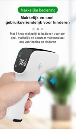 Salvaro® Professionele Infrarood Thermometer - Contactloze Koortsthermometer - Vernieuwde Verbeterde Sensor -Voorhoofd En Lichaam Thermometer - Kinderen En Volwassenen - Met Nederlandse Handleiding En Icl. Batterijen -Winkel Voor Thuisgezondheidsmeetapparatuur 713x1200