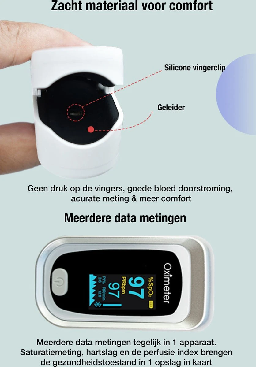 Saturatiemeter - Oximeter - Saturatiemeter Zuurstofmeter Vinger- Zuurstofmeter- Saturatiemeter Best Getest- Hartslagmeter- Inclusief Draagkoord - Medisch Apparaat CE Gekeurd 4 Saturatiemeter - Oximeter - Saturatiemeter Zuurstofmeter Vinger- Zuurstofmeter- Saturatiemeter Best Getest- Hartslagmeter- Inclusief Draagkoord - Medisch Apparaat CE Gekeurd - Afbeelding 2