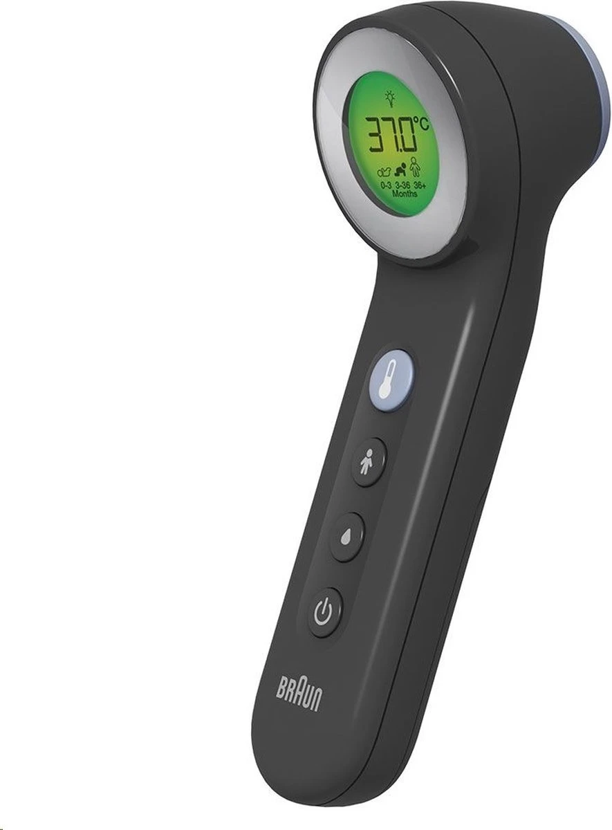 Braun Digitale Thermometer + Handige Opbergetui - Voorhoofdthermometer - Age Precision Technologie - Contactloze Meting - Geschikt Voor Baby's, Kinderen & Volwassenen - Koortsindicator Met Leeftijdsinstelling - Met Stiltemodus - BNT400 - Zwart 4 Braun Digitale Thermometer + Handige Opbergetui - Voorhoofdthermometer - Age Precision Technologie - Contactloze Meting - Geschikt Voor Baby's, Kinderen & Volwassenen - Koortsindicator Met Leeftijdsinstelling - Met Stiltemodus - BNT400 - Zwart - Afbeelding 2