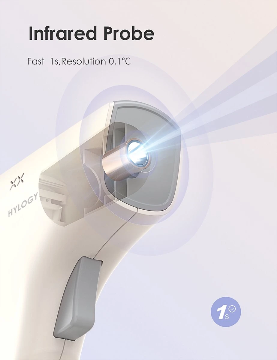 HYLOGY Thermometer Voor Volwassenen Digitaal - Infrarood Koortsthermometer Contactloze - Thermometer Lichaam Kinderen - Voorhoofd Thermometer Baby Met Lcd Display 7 HYLOGY Thermometer Voor Volwassenen Digitaal - Infrarood Koortsthermometer Contactloze - Thermometer Lichaam Kinderen - Voorhoofd Thermometer Baby Met Lcd Display - Afbeelding 5