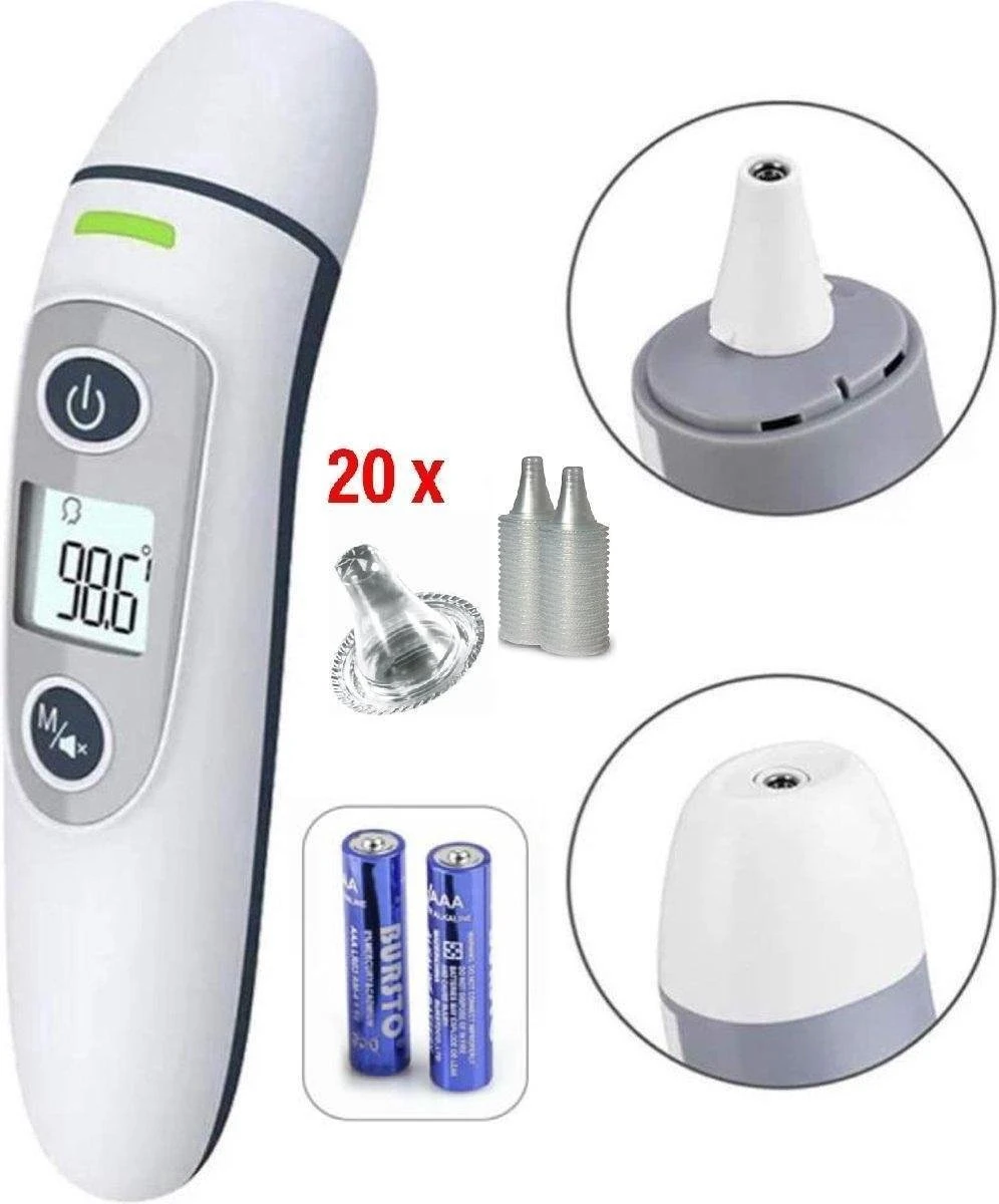 G Master Professionele Digitale Infrarood Oor- / Voorhoofd Thermometer Incl. Batterijen, Nederlandse Handleiding En 20 X Beschermkapjes 3 G Master Professionele Digitale Infrarood Oor- / Voorhoofd Thermometer Incl. Batterijen, Nederlandse Handleiding En 20 X Beschermkapjes
