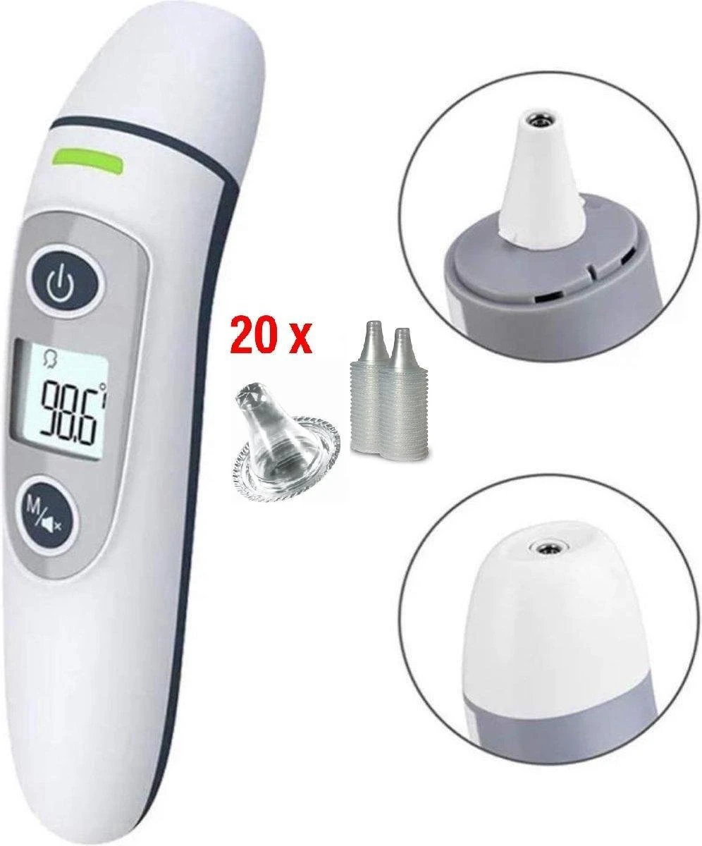 G Master Professionele Digitale Infrarood Oor- / Voorhoofd Thermometer Incl. Batterijen, Nederlandse Handleiding En 20 X Beschermkapjes 6 G Master Professionele Digitale Infrarood Oor- / Voorhoofd Thermometer Incl. Batterijen, Nederlandse Handleiding En 20 X Beschermkapjes - Afbeelding 4